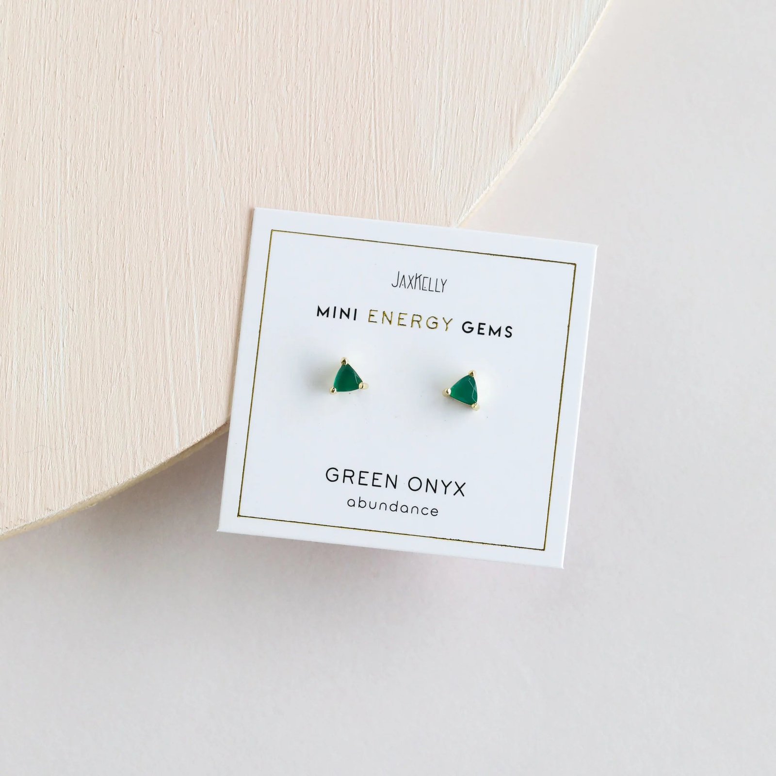 GREEN ONYX MINI ENERGY GEM EARRINGS - Image 2